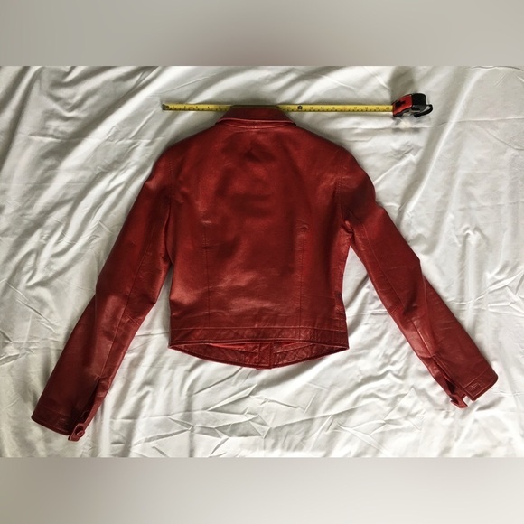 EUC Gorgeous vintage Cache short rich red genuine leather jacket, size 2 - Picture 10 of 13